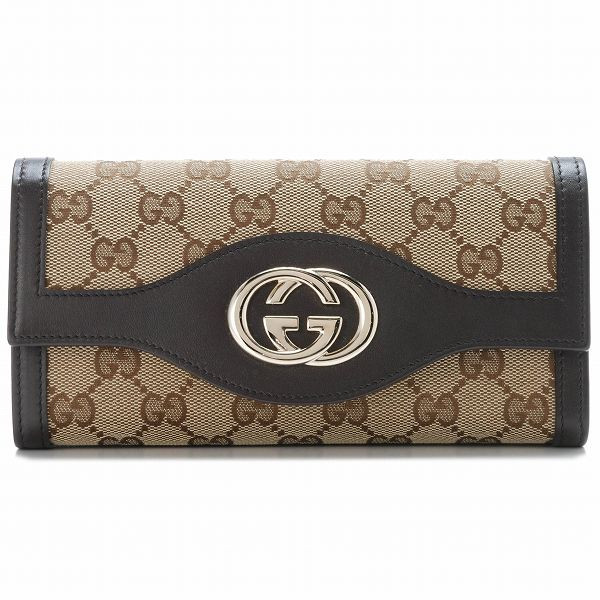 Authentic Gucci Interlocking G Continental Wallet 282426 Brown